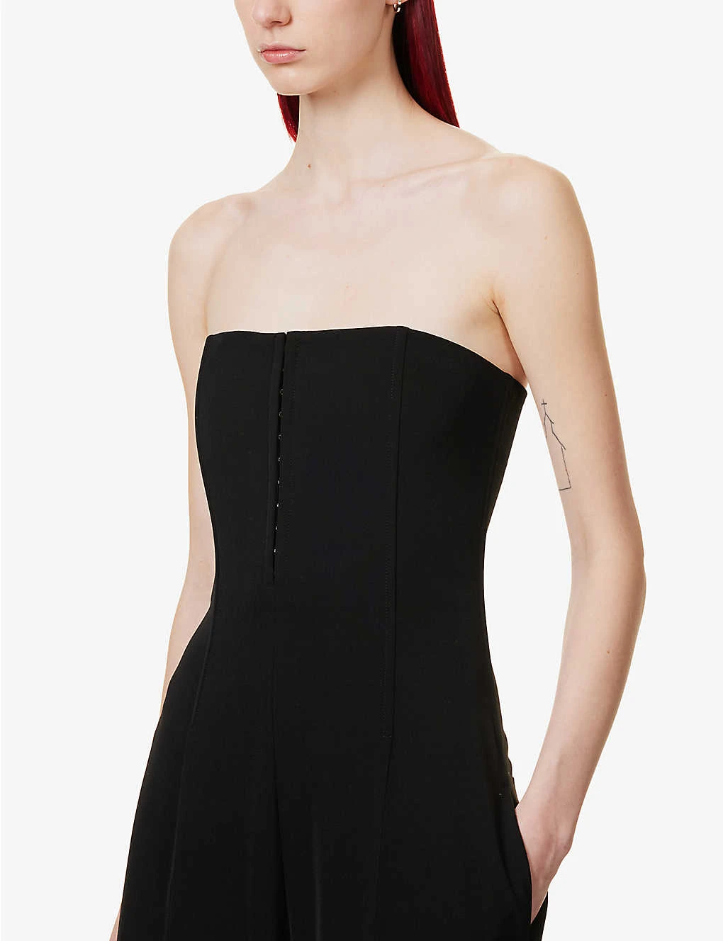 Acne Studios Strapless Wide-leg Stretch-crepe Jumpsuit - Image 5