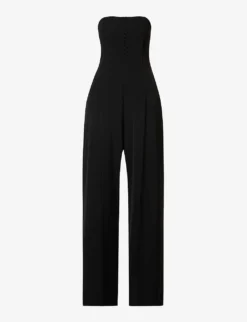 Acne Studios Strapless Wide-leg Stretch-crepe Jumpsuit