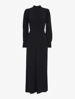 Whistles Fitted Shirred-bodice Viscose Jumpsuit