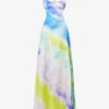 Scarlett Tie-dye Open-back Stretch-silk Maxi Dress