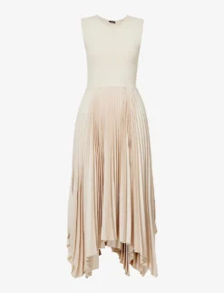 Joseph Dera Plisse Woven Midi Dress