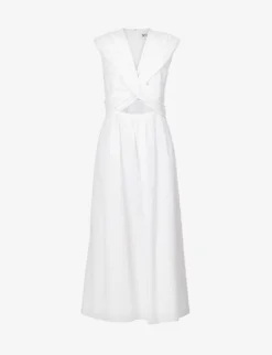TOVE Carine Cut-out Organic-cotton Midi Dress