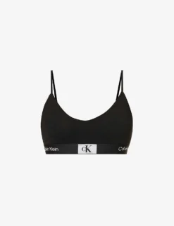 Calvin Klein 1996 Branded Recycled Cotton-blend Bralette