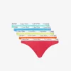 Calvin Klein Carousel Stretch-cotton Pack Of Five Cotton Thongs