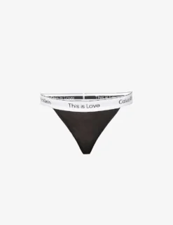 Calvin Klein This Is Love Cotton-blend Tanga Briefs