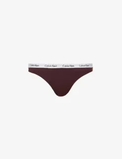 Calvin Klein Carousel Mid-rise Stretch-cotton Thong