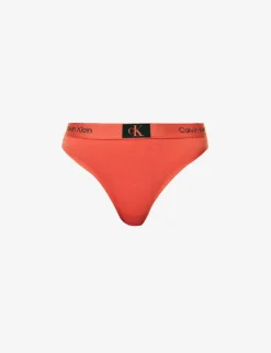 Calvin Klein 1996 Branded-waistband Stretch-cotton Thong