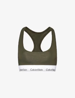 Calvin Klein Modern Branded-underband Stretch-cotton And Modal-blend Bralette