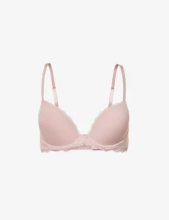 Calvin Klein Seductive Comfort Lotus Underwired Stretch-woven T-shirt Bra