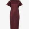 Route Round-neck Pleated Knitted Midi Dress
