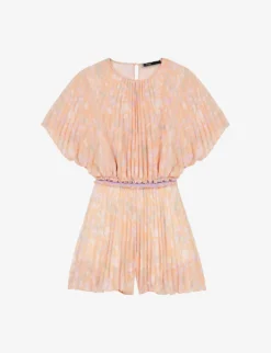 Maje Isisa Pleated Woven Jumpsuit