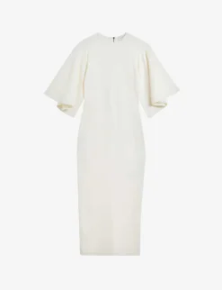 Ted Baker Lounia Fluted-sleeved Bodycon Stretch-knit Midi Dress