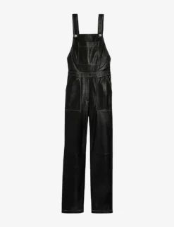 CLAUDIE PIERLOT Contrast-stitched Leather Overalls