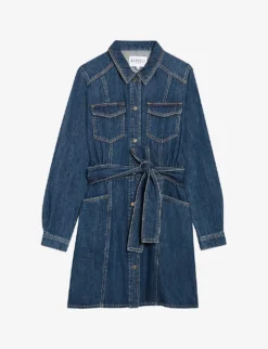CLAUDIE PIERLOT Collared Denim Mini Dress