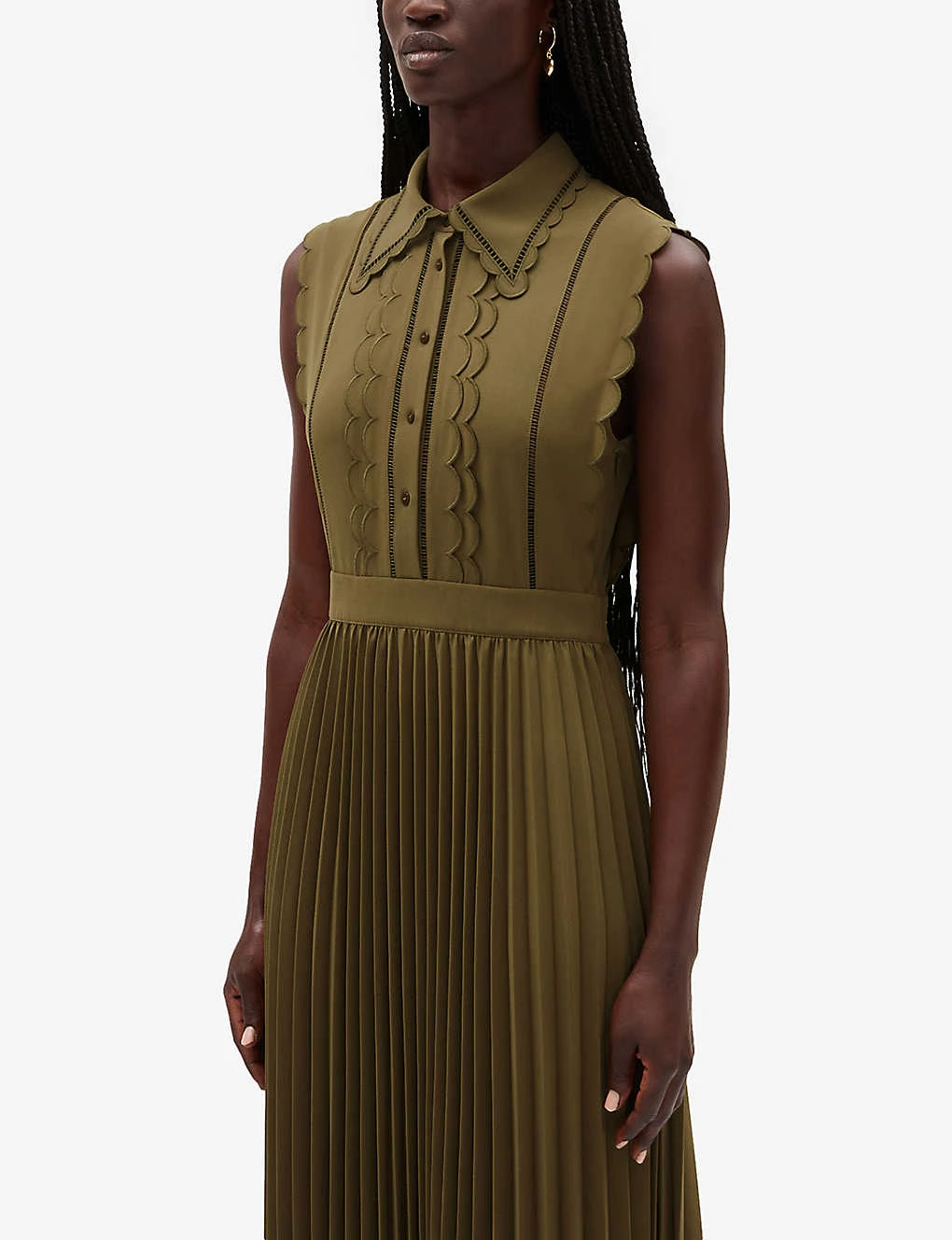 CLAUDIE PIERLOT Respect Scalloped-trim Woven Maxi Dress - Image 5