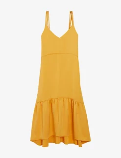 CLAUDIE PIERLOT Crossover-strap Loose-fit Satin Midi Dress