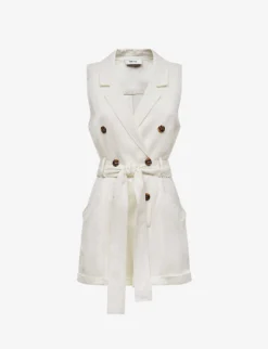 Reiss Florence Notch-lapel Double-breasted Woven Playsuit