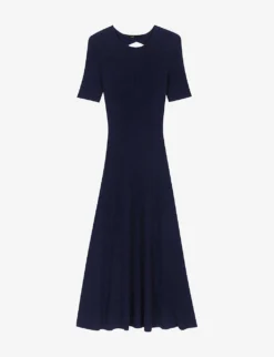 Maje Rolora Cut-out Ribbed Stretch-knit Maxi Dress