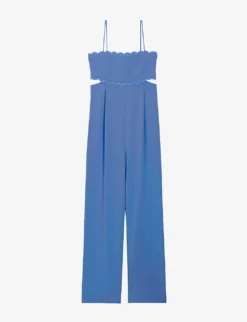 CLAUDIE PIERLOT Jalouse Scalloped-trim Openwork Woven Jumpsuit