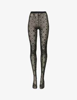 Marine Serre Monogram-print High-rise Stretch-recycled Polyamide Tights