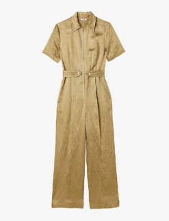 Sandro Sisteron Collard Short-sleeve Woven Jumpsuit