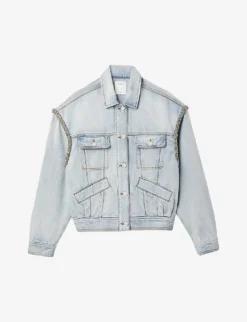 Sandro Rhinestone-embellished Denim Jacket