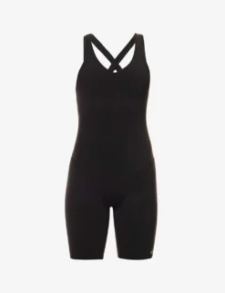 Airbrush V-neck Stretch-woven Unitard