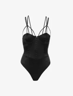 Sylph Cut-out Underwired Stretch-silk Body