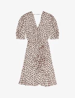 Maje Ralitina Palm-tree Print Woven Mini Dress