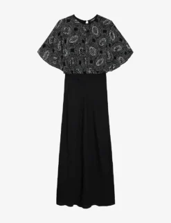 THE KOOPLES Rhinestone-embellished Satin Maxi Dress