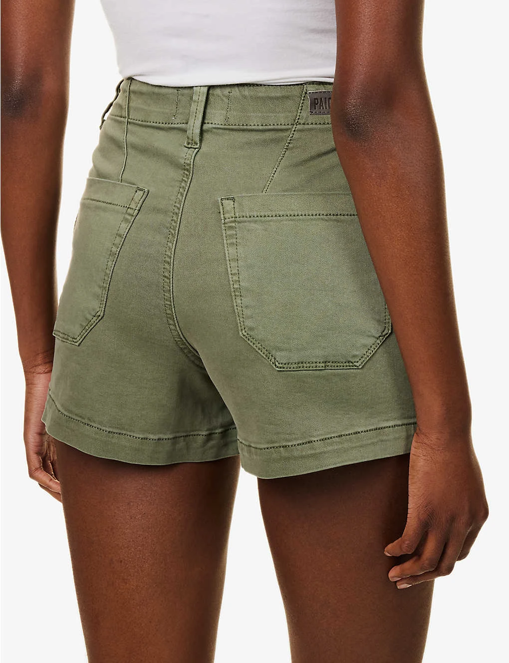 Paige Crush Mid-rise Stretch Cotton-blend Shorts - Image 6