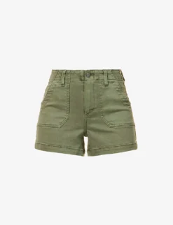 Paige Crush Mid-rise Stretch Cotton-blend Shorts