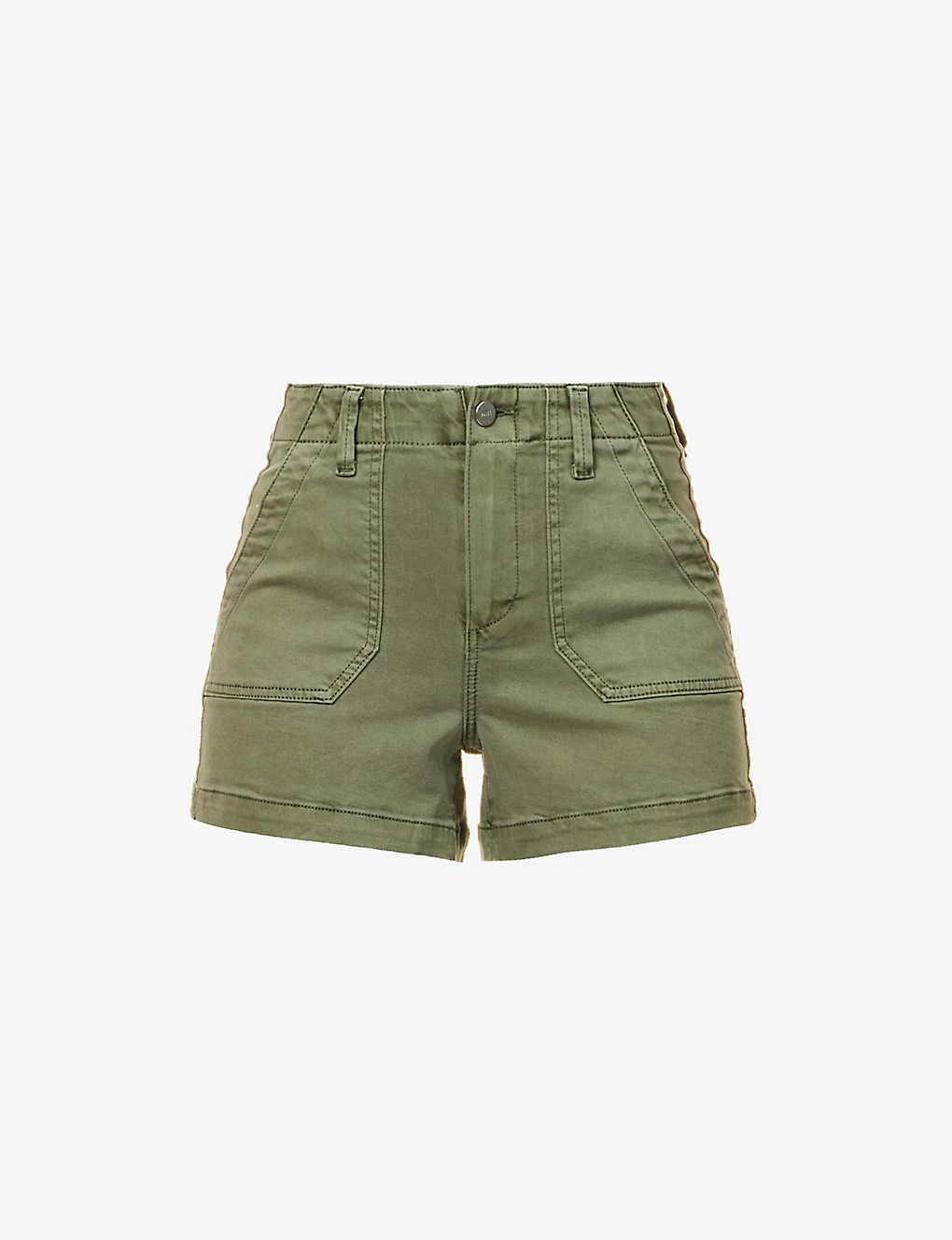 Paige Crush Mid-rise Stretch Cotton-blend Shorts