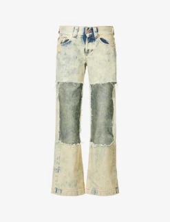 Cut-out Regular-fit High-rise Jeans