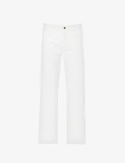 ANINE BING Hugh Wide-leg High-rise Cotton-twill Jeans