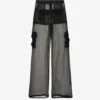 Cargo Semi-sheer Crepe Trousers