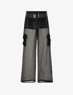 Cargo Semi-sheer Crepe Trousers