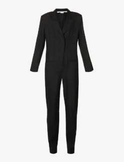 STELLA MCCARTNEY Single-breasted Peak-lapel Slim-leg Woven Jumpsuit