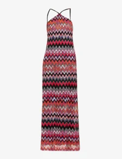 Missoni Chevron-print Open-back Knitted Maxi Dress