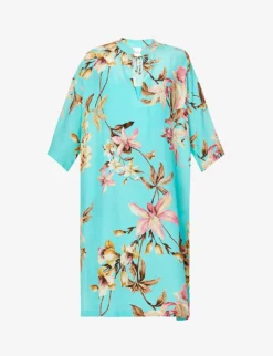 Max Mara Alpino Floral-print Silk Shirt Midi Dress