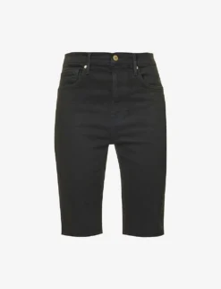 FRAME Bermuda Raw-hem Stretch-denim Shorts