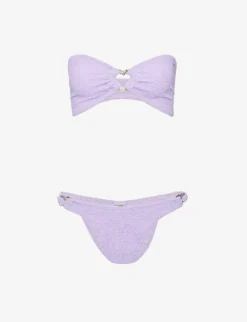 Nicole Crystal-embellished High-rise Bikini