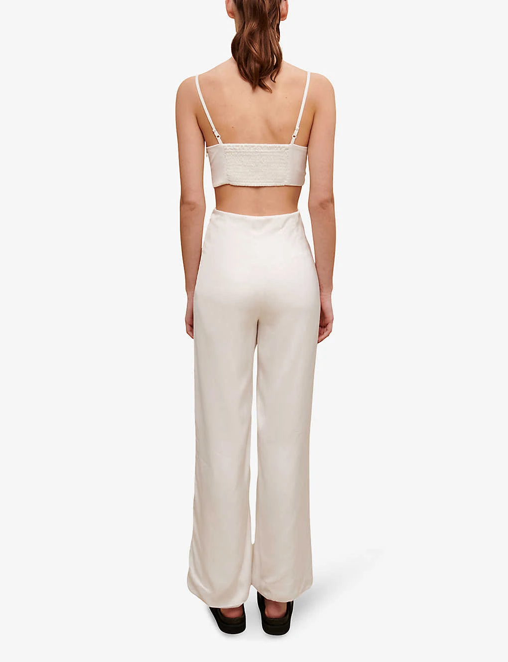 Maje Cut-out V-neck Woven Jumpsuit - Image 4