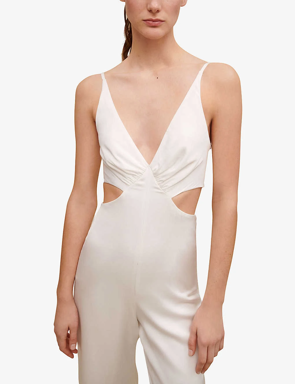 Maje Cut-out V-neck Woven Jumpsuit - Image 5