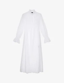 THE KOOPLES Broderie Anglaise Embroidered Cotton Maxi Dress