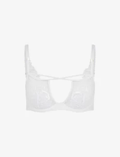 AGENT PROVOCATEUR Ozella PVC-trim Underwired Mesh Bra