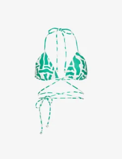 Faithfull The Brand Marzia Abstract-print Stretch-recycled Polyamide Bikini Top