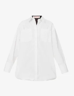 Valentino Puffed-hem Cotton-poplin Mini Dress