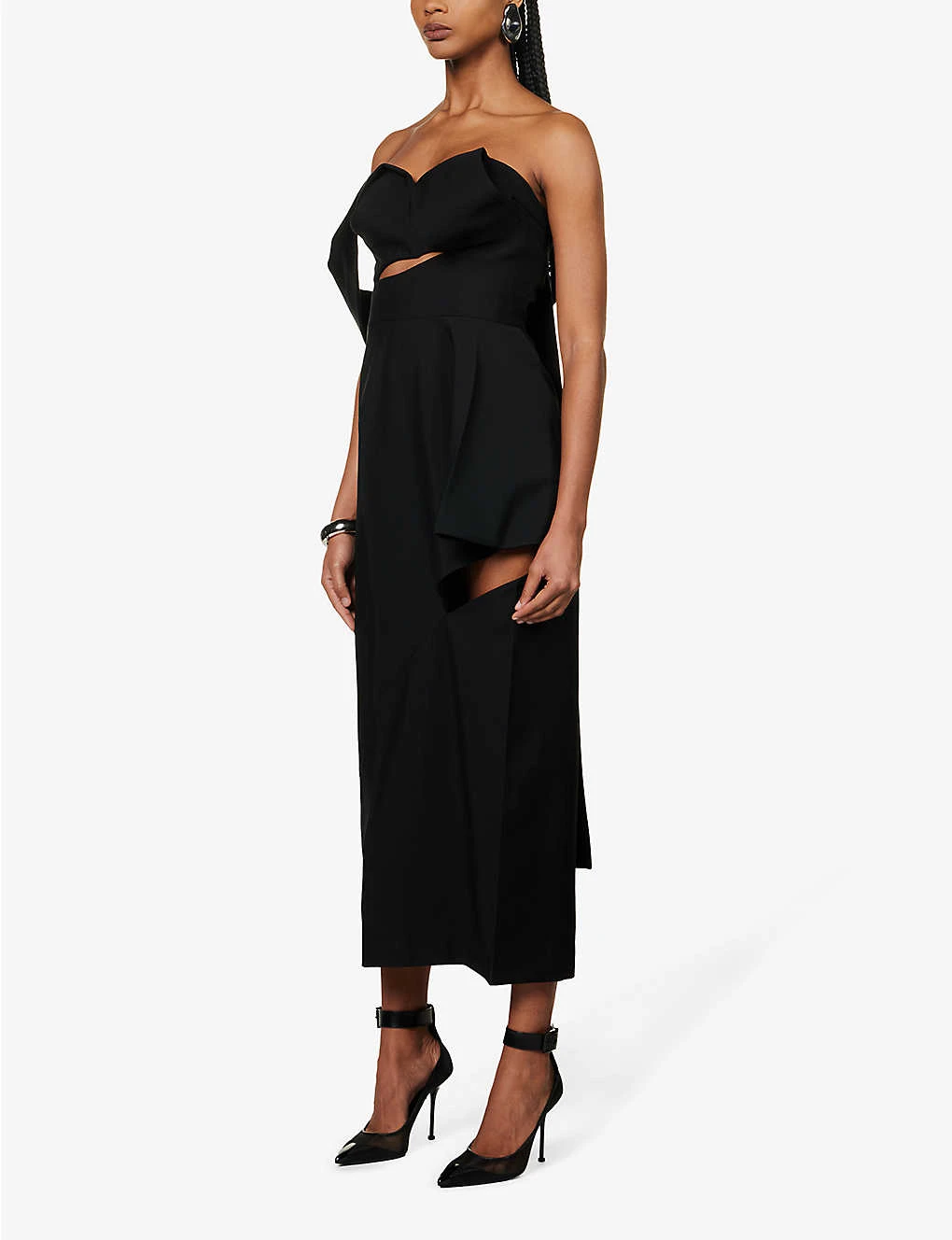 Alexander McQueen Cut-out Slim-fit Cotton Midi Dress - Image 3