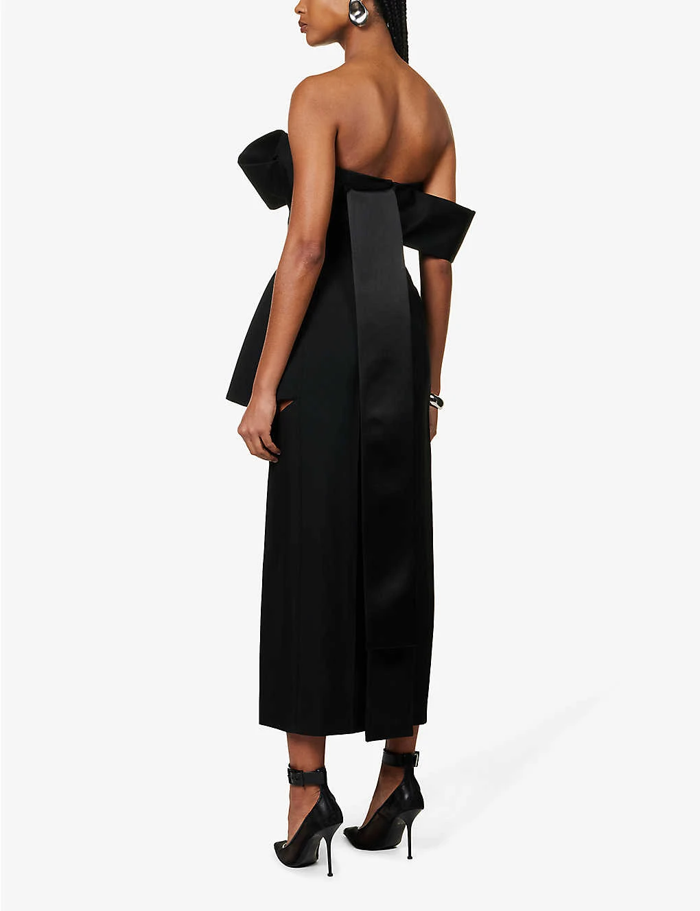 Alexander McQueen Cut-out Slim-fit Cotton Midi Dress - Image 4